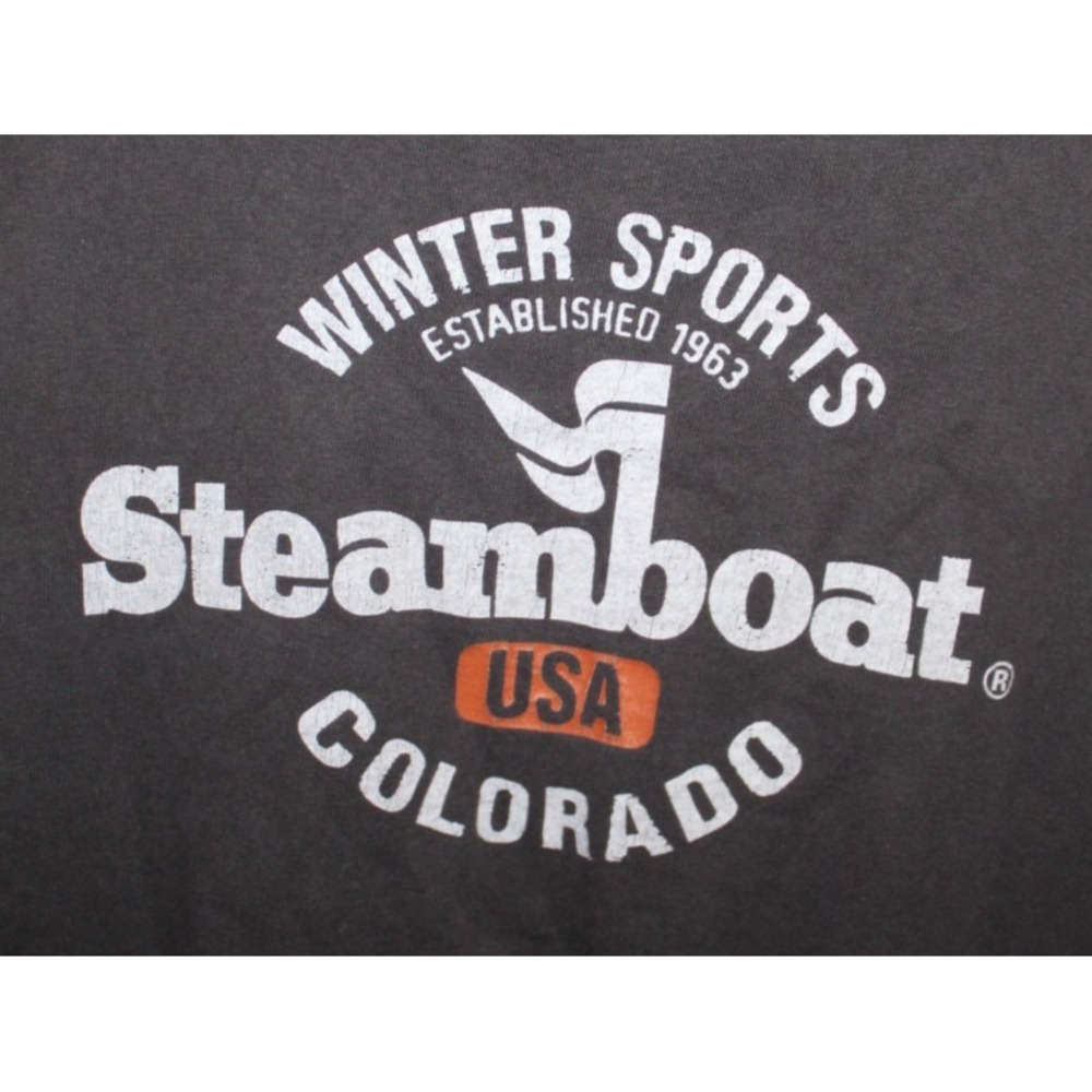 PPI Steamboat Colorado T Shirt Men XL Black Ski Mountain Graphic Long Sleeve